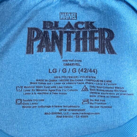 Black Panther Blue and Light Blue Tee Size Men's L - Picture 4 of 7
